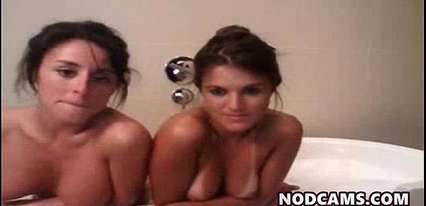  Hot lesbians kissin in the tub masturbatin